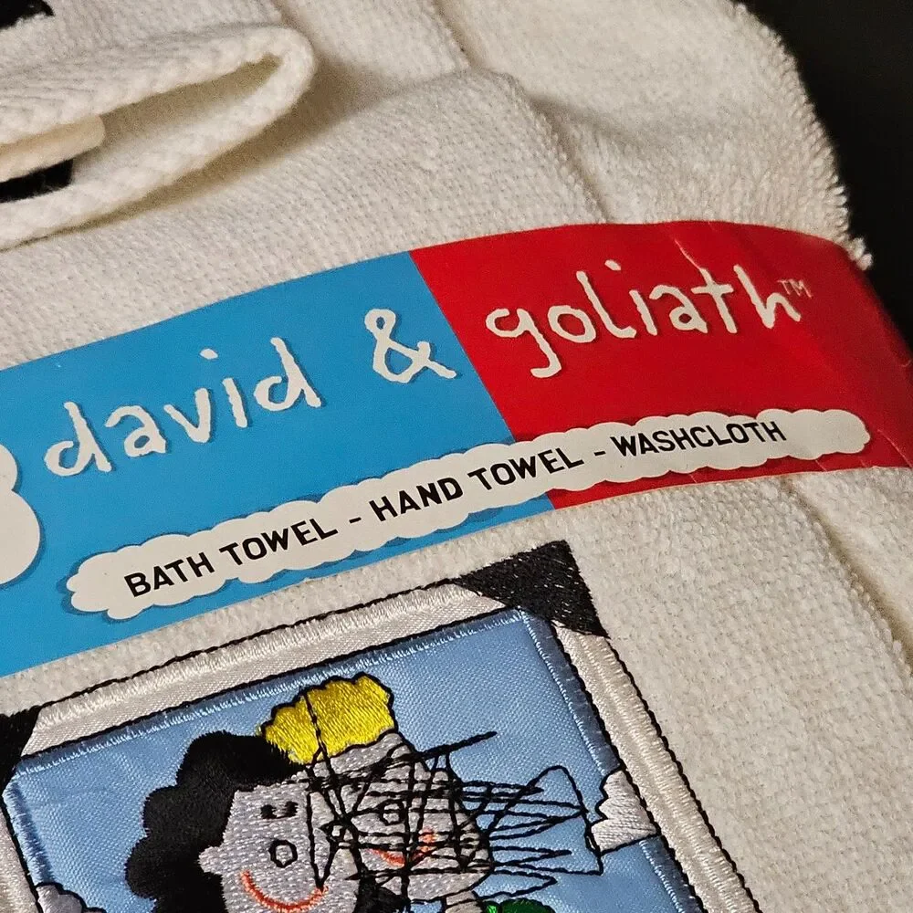 New Ex Boyfriend Towel Set Funny Novelty Cartoon David & Goliath Set of 3